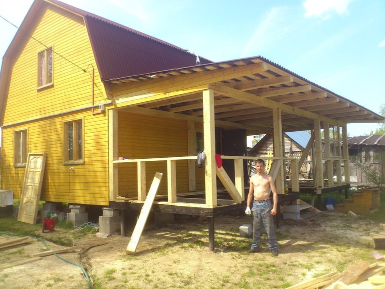 L'extension du porche à la maison