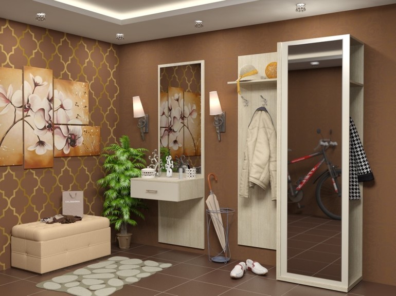 Design av en liten hall i en lägenhet