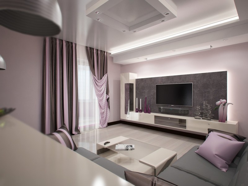 Lilac grey interior