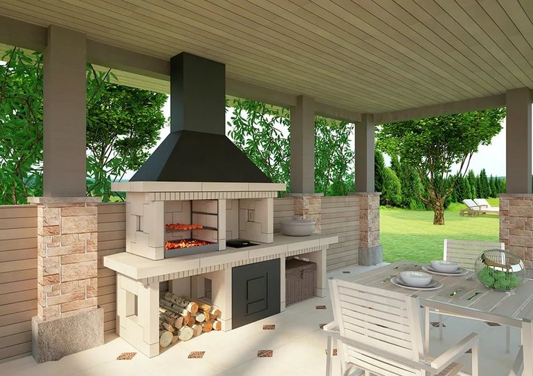 Projects of gazebos with barbecue and barbecue