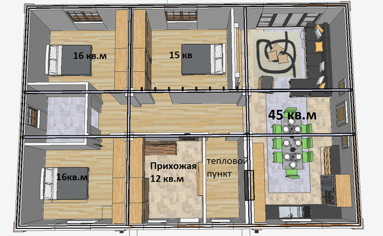 Projecte d’habitatges de tres dormitoris