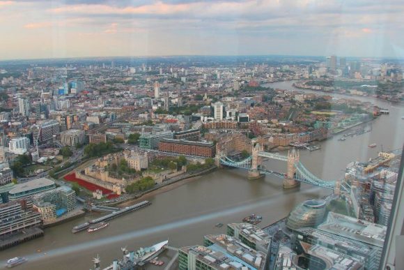 Uitzicht vanaf de Shard London Bridge in Londen