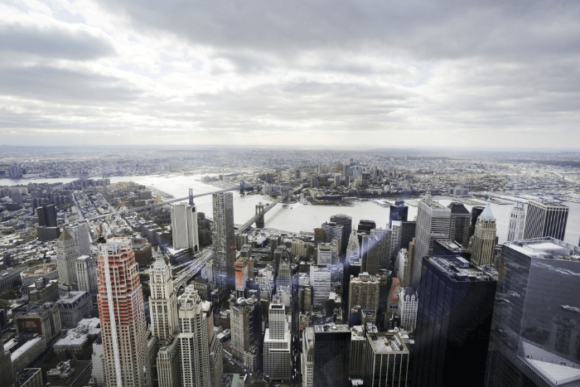 Quang cảnh từ tầng quan sát trong Tháp Tự do của Trung tâm Thương mại Thế giới, New York