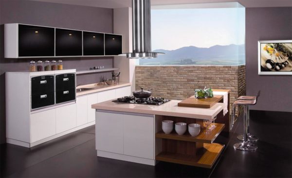 Virtuve ar salu modernā veidā - modes idejas (70 foto)