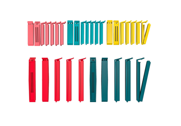 BEVARA Klämmor för väskor, 30 delar, olika färger olika storlekar - 99 gnugga