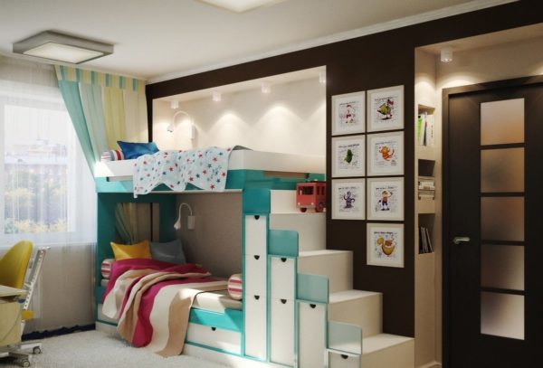 20 idėjų, kaip papuošti vaikų kambarį dviem